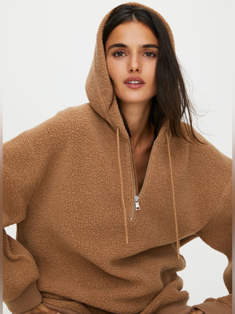 Aritzia Babaton Lillian Wool Sherpa Hoodie